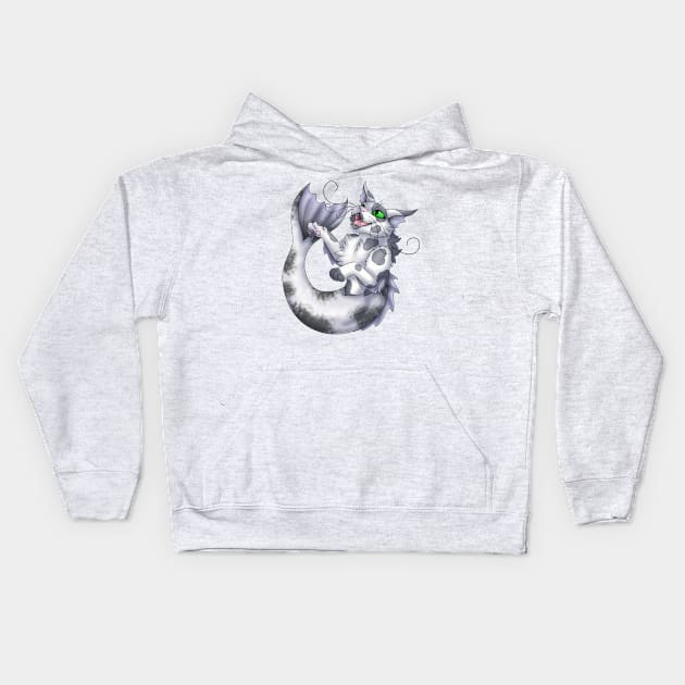 Purrmaid: Grey Bicolor Kids Hoodie by spyroid101